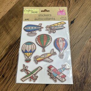 Crafters Square Paper Crafts Stickers Scrapbooking 8 Pc Planes Balloons